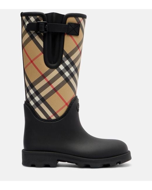 Burberry Black Marsh Check Rain Boots