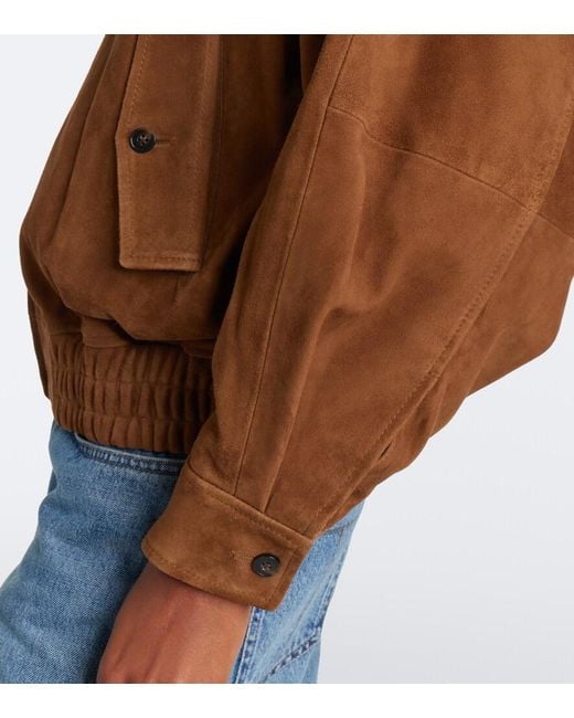 Agolde Brown Blair Suede Blouson Jacket