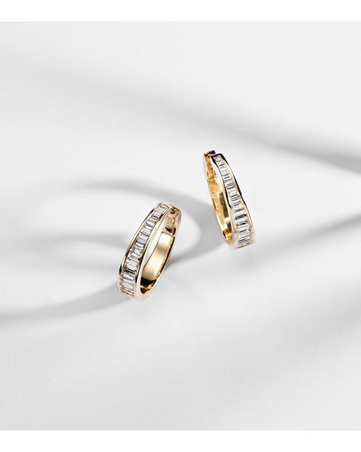 Anita Ko White Meryl 18Kt Hoop Earrings With Diamonds