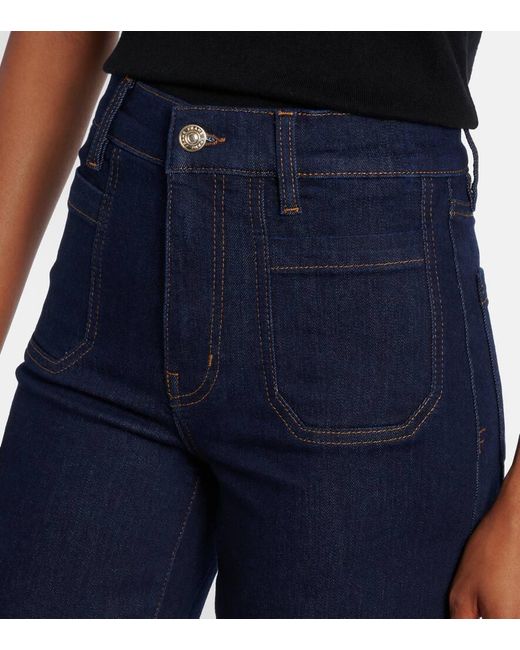 FRAME Blue Le Slim Palazzo Wide-Leg Jeans