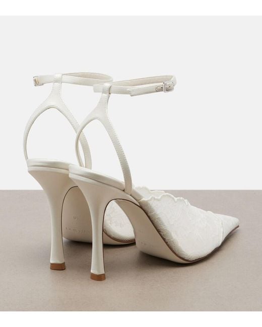 Jimmy Choo White Bridal Faiz Lace And Leather Pumps