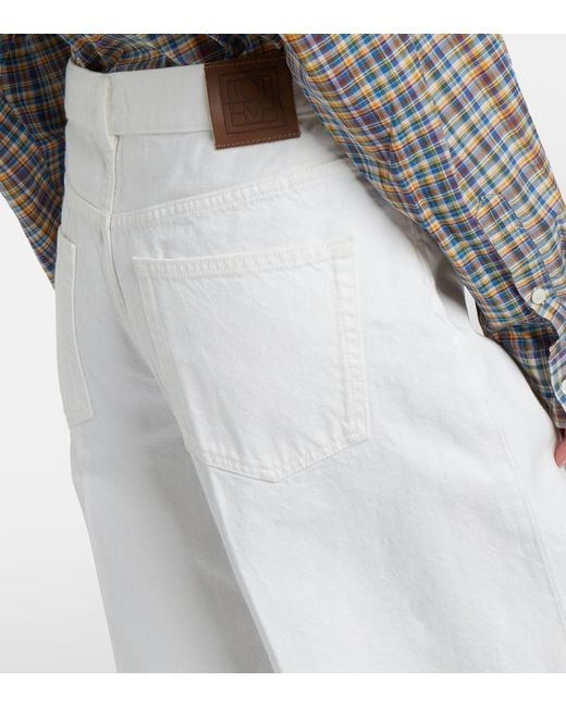Totême White Denim Bermuda Shorts