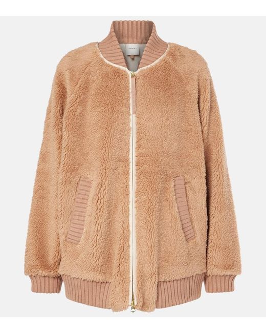 Varley Brown Ella Fleece Bomber Jacket
