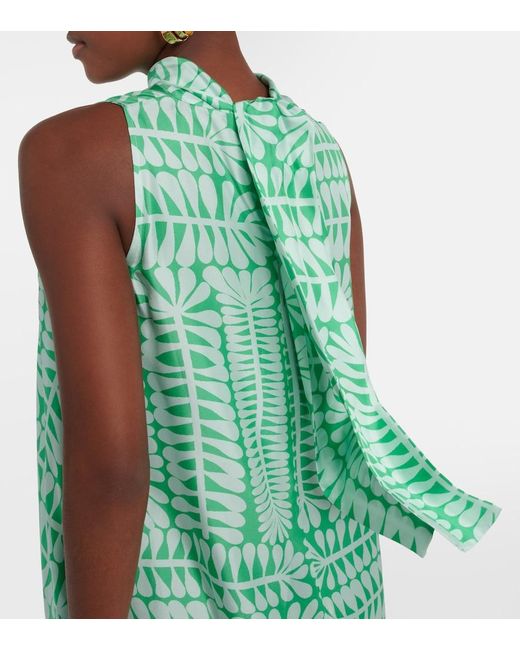 Asceno Green Oslo Silk Twill Maxi Dress