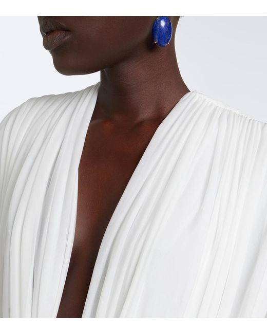 Christopher Esber White Ripple Draped Asymmetric Minidress