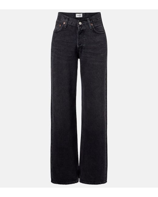 Jeans V-Waist Baggy A Gamba Larga E Vita Alta di Agolde in Blue