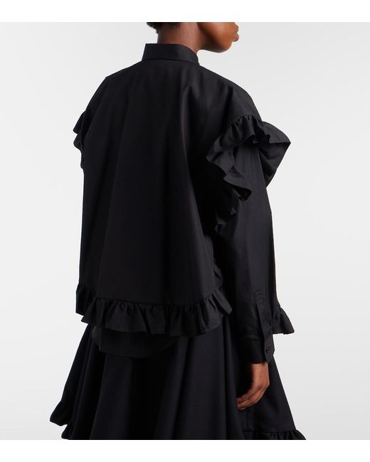 Noir Kei Ninomiya Black Ruffled Cotton Blouse