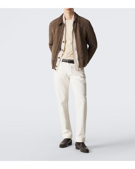 Brioni Brown Appia Grained Leather Penny Loafers for men