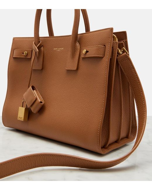 Saint Laurent Brown Sac De Jour Baby Small Leather Tote Bag