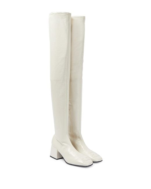 Courreges Leather Overtheknee Vinyl Boots in White Lyst