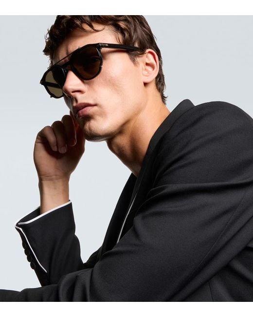 Dior Runde Sonnenbrille Diorblacksuit Ri in Brown für Herren