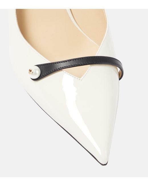 Jimmy Choo White Pumps Rosalia 65 Aus Lackleder