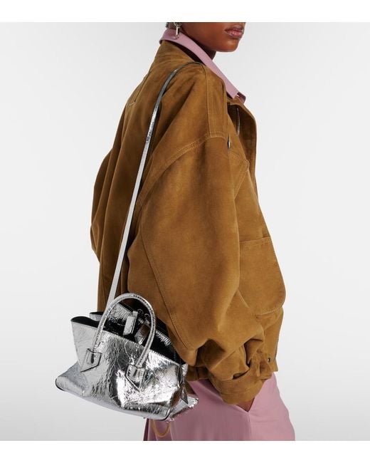 The Attico Metallic La Passeggiata Mini Leather Top-Handle Bag