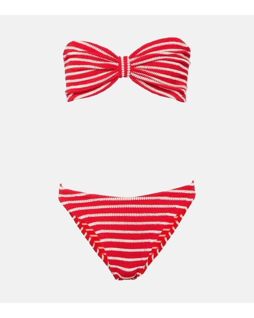 Bikini Jean a righe di Hunza G in Red