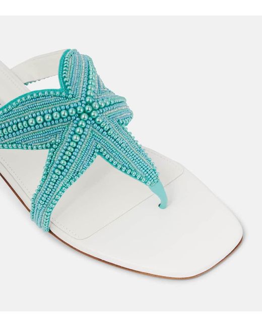 Aquazzura White Verzierte Sandalen Reef Star