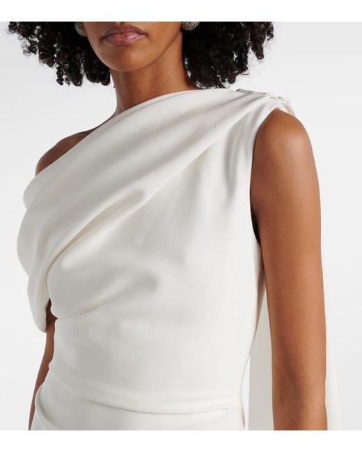 Roksanda White Bridal Maite 2 Caped One-Shoulder Gown