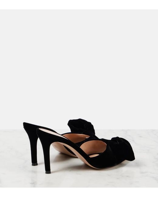 Gianvito Rossi Black Pantoletten 85 Aus Samt
