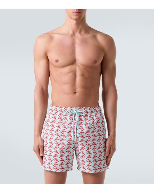 Vilebrequin Red Moorise Printed Swim Trunks for men