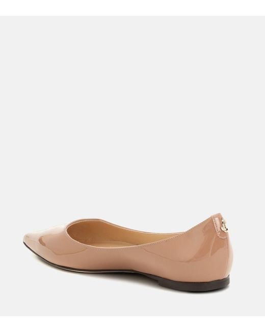 Jimmy Choo Pink Love Patent Leather Ballet Flats