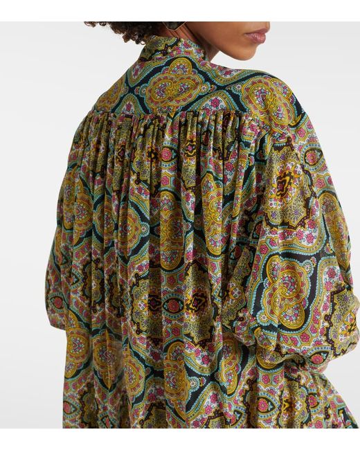 Etro Multicolor Bedrucktes Hemdblusenkleid aus Baumwolle