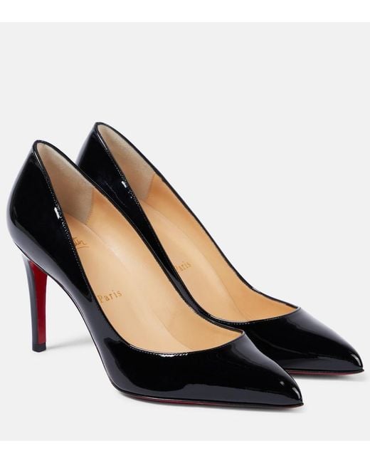 Christian Louboutin Brown Pigalle 85 Patent-Leather Courts