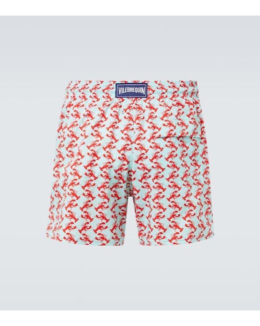 Vilebrequin Red Moorise Printed Swim Trunks for men