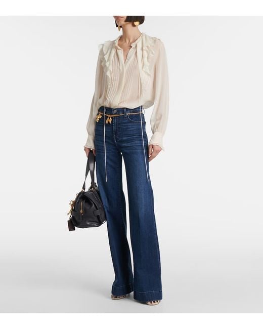 7 For All Mankind Blue Modern Dojo High-Rise Flared Jeans