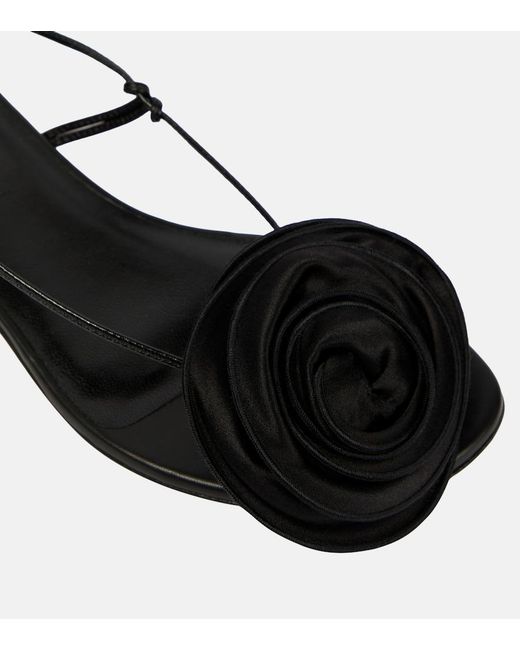 Magda Butrym Black Applique Leather Sandals