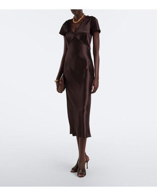 Dorothee Schumacher Black Shiny Statement Satin Midi Dress