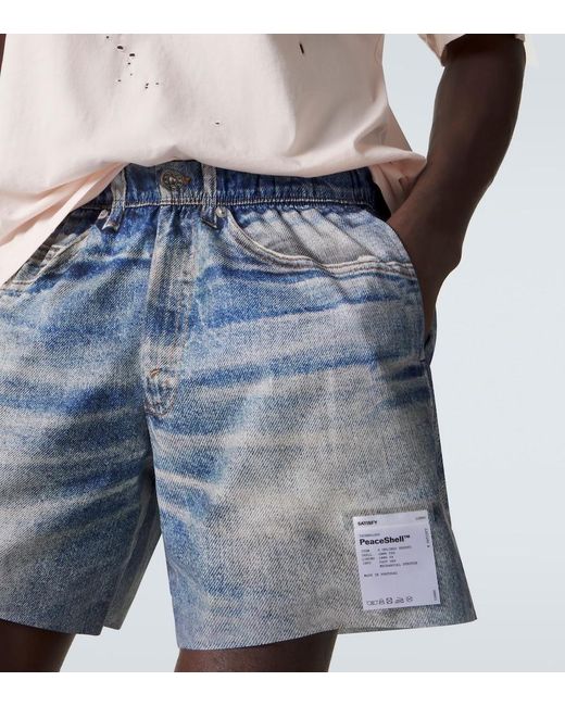 Satisfy Blue Peaceshell 5" Trompe L'Oil Shorts for men
