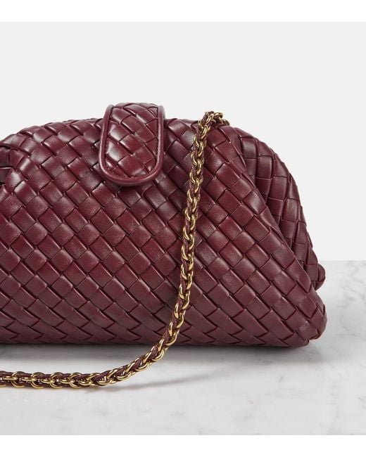 Bottega Veneta Red Lauren 1980 Small Intrecciato Leather Clutch