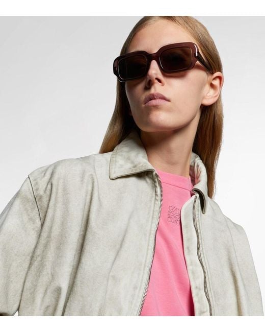 Loewe Brown Anagram Rectangular Sunglasses