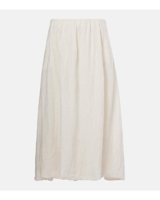 Velvet White Midirock Rachelle Aus Leinen