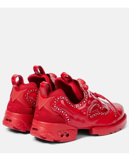 Noir Kei Ninomiya Red Studded Brogue Sneakers
