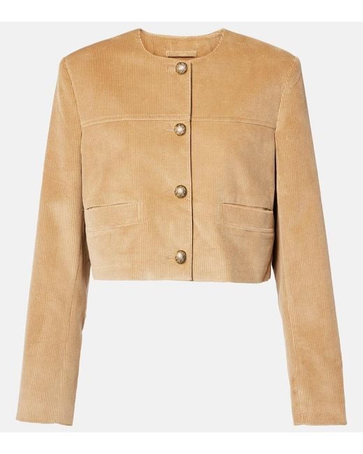Citizens of Humanity Natural Pia Cropped Cotton Corduroy Jacket