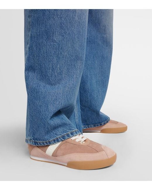Chloé Natural Kick Suede And Leather Sneakers