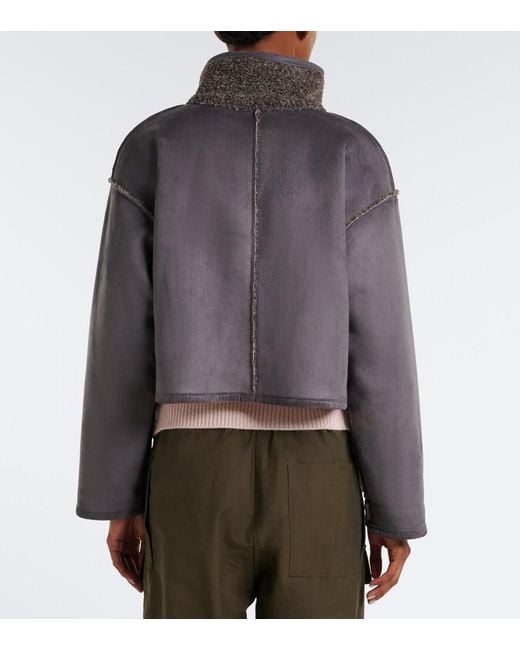 Velvet Gray Esme Teddy-Lined Cropped Jacket