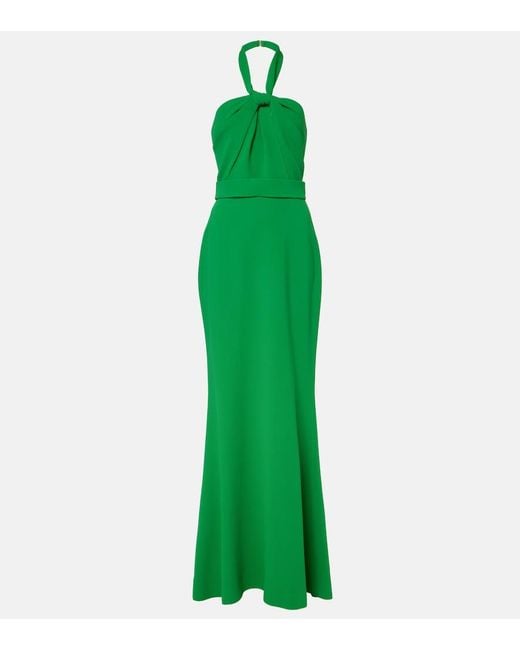 Elie Saab Green Cady Gown