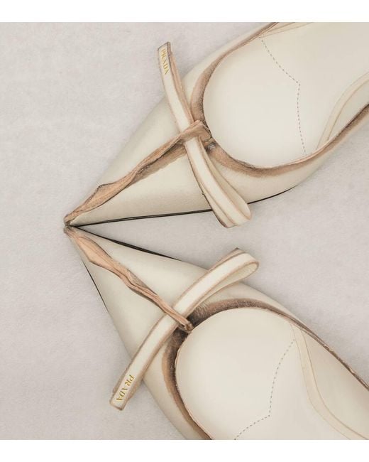 Prada Natural Antiqued 55 Leather Pumps