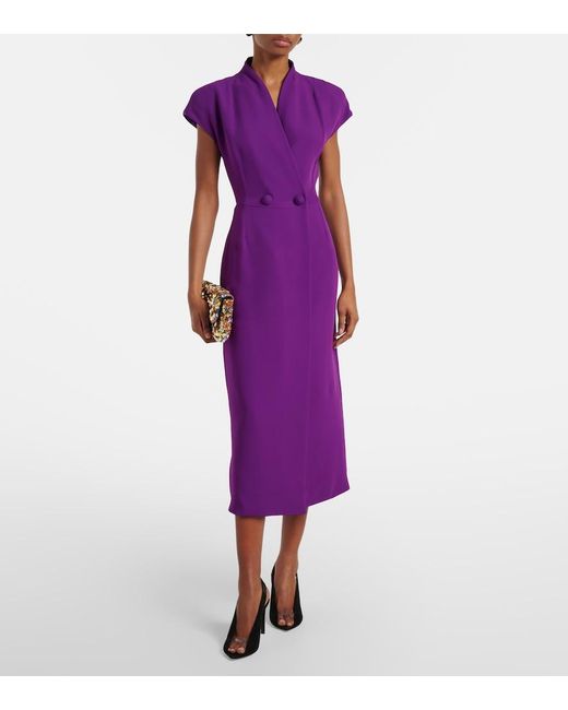 Valentino Purple Cady Couture Midi Dress