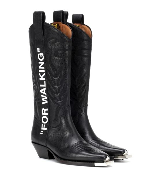 Off-White c/o Virgil Abloh Black For Walking Cowboy Boots