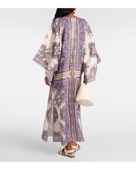 Zimmermann Purple Kaftan Ottie Aus Leinen