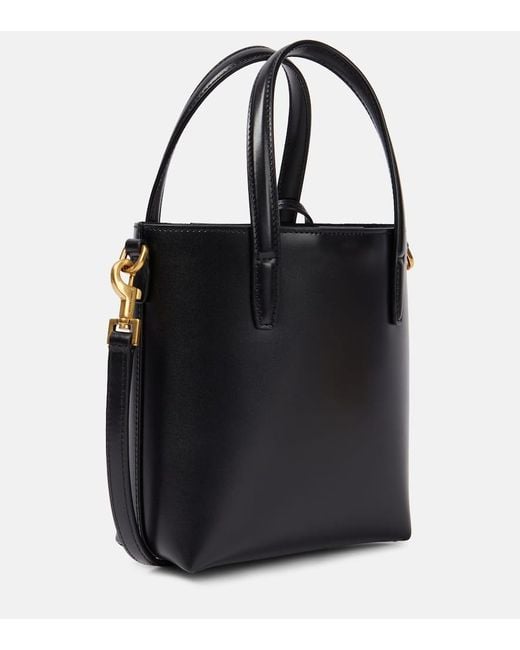 Saint Laurent Black Toy Shopping Mini Leather Tote Bag