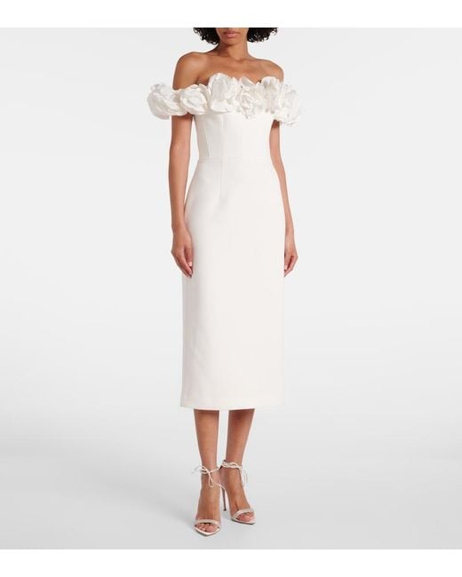 Rebecca Vallance White Bridal Off-Shoulder Minidress