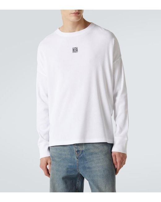Loewe White Anagram Cotton Jersey T-Shirt for men
