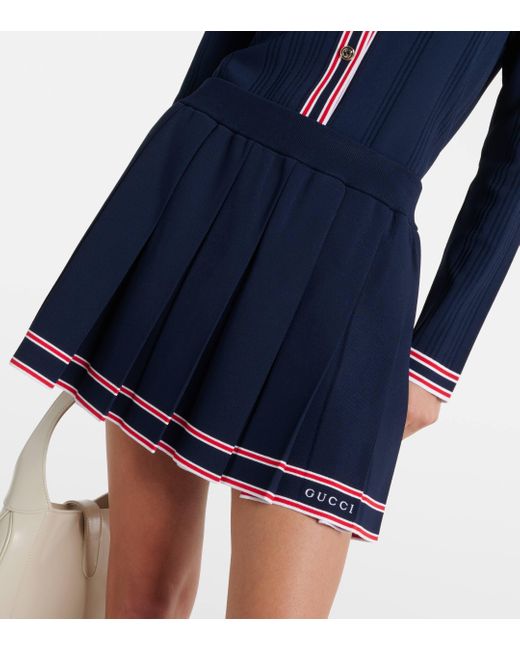 Gucci Blue Pleated Tennis Skirt