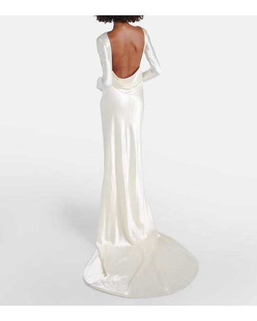 Danielle Frankel Natural Bridal Simone Wool And Silk Satin Gown