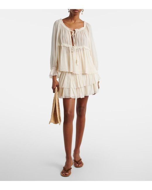 Poupette Natural Moon Ruffled Blouse