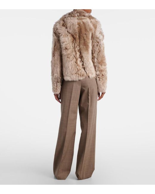 Yves Salomon Natural Reversible Shearling Wrap Jacket