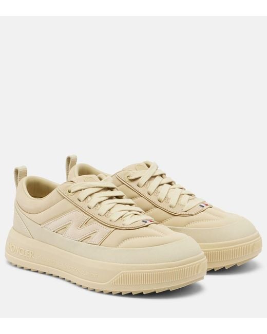 Moncler Natural Altive Leather-Trimmed Sneakers